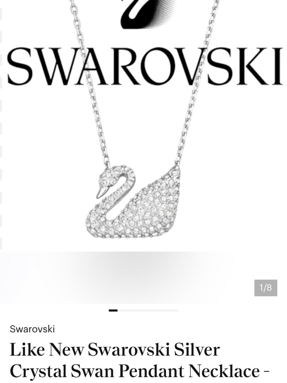 Swarovski Crystal Swan Necklace